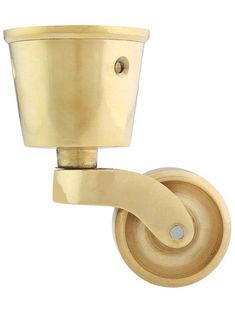 an image of a gold toilet paper holder on a white background with clippings