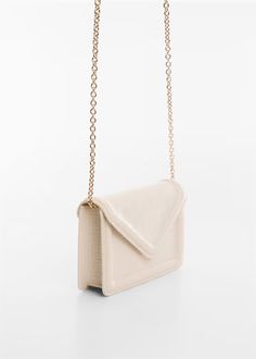 Flap chain bag - Women | Mango USA Beige Wallet On Chain With Chain Strap For Evening, Beige Evening Wallet On Chain With Chain Strap, Beige Wallet On Chain For Evening, Formal Beige Wallet On Chain With Chain Strap, Elegant Beige Wallet On Chain With Chain Strap, Chic Beige Wallet On Chain With Chain Strap, Chic Beige Flap Bag With Chain Strap, Chic Rectangular Wallet On Chain With Adjustable Strap, Trendy Clutch Wallet On Chain With Chain Strap