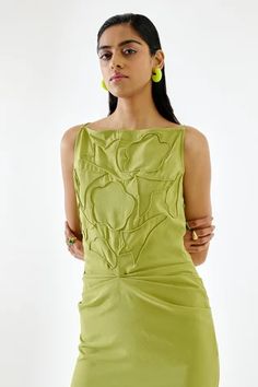 Shop for Echo by Tanya Arora Green Imported Crepe Floral Embroidered Bodice Dress for Women Online at Aza Fashions Chic Embroidered Sleeveless Midi Dress, Chic Embroidered Sleeveless Mini Dress, Sleeveless Fitted Dress With Floral Embroidery, Fitted Green Midi Dress With Floral Embroidery, Green Sleeveless Fitted Embroidered Dress, Green Fitted Sleeveless Embroidered Dress, Sleeveless Fitted Embroidered Mini Dress, Fitted Sleeveless Embroidered Mini Dress, Green Sleeveless Embroidered Dress For Summer