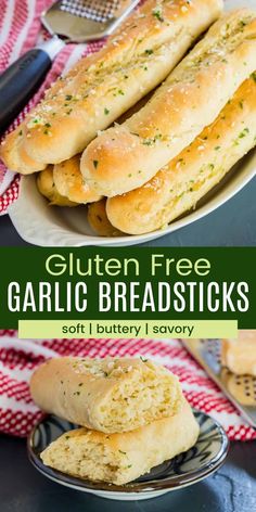 gluten free garlic breadsticks on a plate