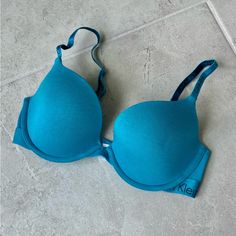 Calvin Klein Blue Bra W/ Padding (Not Push-Up) And Underwire Size 32d With Adjustable Clasp And Straps New Without Tags Let Me Know If You Have Any Questions! :) Fitted Seamless Calvin Klein Bra, Calvin Klein Fitted Seamless Bra, Calvin Klein Seamless Fitted Bra, Calvin Klein Seamless Bra, Summer Push-up Bra In Blue, Spring Blue Push-up Bra, Calvin Klein Fitted Underwire Bra, Fitted Calvin Klein Bra For Summer, Calvin Klein Fitted Bra For Summer