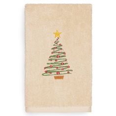 a towel with a christmas tree on it