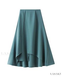 Lasaky - Chic and Striking High-Waisted A-Line Skirt with Asymmetric Side Slit and Contemporary Design Long Midi Skirt, Winter Sweater Dresses, Tulle Long Skirt, Irregular Skirt, Ball Gown Skirt, Skirt Skirt, Color Fabric, Casual Skirt, Bottom Clothes