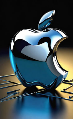 an apple logo is shown in this artistic photo