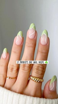 Minimalist Nail Inspo Short, Cute Summer Acrylic Nail Ideas Short Almond, Spring Nails Line Design, Almond Astethic Nails, Oval Nails Nail Art, Easy Uv Gel Nails Design, Trendy French Manicure 2023, March Nails Almond Shape, Nail Ideas Rounded Shape