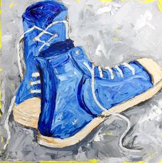 Alla prima oil painting, another in the series of homages to shoes! Ready to hang unframed or the purchaser can frame on delivery. Also available in a limited edition Artist Quality Print. Fun, bright and quirky, this painting would be a fab addition to any home, either alone or alongside one of the other RosslynArt shoe originals!! Artsy Blue Art For Collection, Paint Parties, Shoe Fits, Shoe Art, Art Deco Engagement Ring, Art Deco Ring, Paint Party, Painting For Kids, Arts And Crafts For Kids