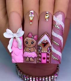 Intricate Nail Art, Snowglobe Nails, Christmas Character Nails, Sagittarius Birthday Nails, Nail Art Unicorn, Winnie The Pooh Nails, Birthday Nail Art, Sagittarius Birthday, Wedding Nail