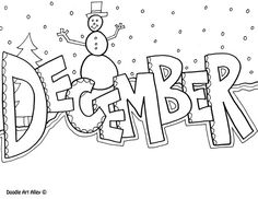 the word december with a snowman on top