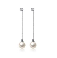 PRICES MAY VARY. High Quality Material: These pearl dangle earrings with tassel are made of S925 sterling silver combined with pearl, not just the posts, but the entire body of the earrings is made of sterling silver. Sensitive ears can also be worn with confidence, without causing allergies or turning skin green. Earring Parameters：The total length of these pearl drop earrings is 47mm/1.85”, the size of the pearl is 8mm/0.31”and the zircon is 3mm/0.11”. The weight of these pearl jacket earrings Pearl Earrings Drop, Unique Pearl Earrings, Bridal Dangle Earrings, Green Earring, Pearl Jacket, Silver Earrings Wedding, Jacket Earrings, Beads Craft Jewelry, Beads Craft