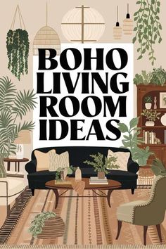 15+ Boho Living Room Decor Ideas for a Laid-Back Feel Cozy Bohemian Living Room, Boho Living Room Decor Ideas, Cozy Bohemian