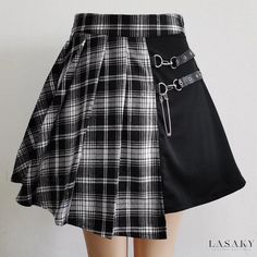 Lasaky - Classic Design Long Sleeve Dress with Hidden Zipper Harajuku Skirt, Red Pleated Skirt, Goth Skirt, Look Grunge, Plaid Pleated Mini Skirt, Womens Pleated Skirt, White Pleated Skirt, Streetwear Mode, Plaid Pleated Skirt