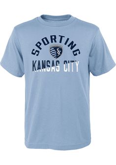 Your future Sporting Kansas City will be ready for the game with this Sporting Kansas City Youth Light Blue Short Sleeve Tee. This Halftime T-Shirt features a soft hand screen print team graphic. Team graphic, Short sleeve, Performance tee, Lightweight material, Great for an active young sports fan!, 100% Polyester, Machine Washable, 8 City Light, Sporting Kansas City, Light Blue Shorts, Kansas City, Kansas, Sky Blue, Short Sleeve Tee, Light Blue, T-shirt