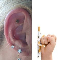 HOW DOES IT WORK? It’s really simple. It is a set of small bioactive magnets. Just place them on your ear, one on the inside and one on the outside (the magnetism holds them in place) and they’ll help curb the cigarette cravings which make it so hard to stop smoking. It works using a method called auriculotherapy. Also known as ‘ear acupuncture’ – only without the needles – auriculotherapy is a pain free, fast and easy way for you to quit smoking for good. By applying pressure to a precise point Acupuncture Benefits, Acupressure Therapy, Shiatsu Massage, Acupressure Points, Acupressure, Acupuncture, Health Care, Massage, Magnets