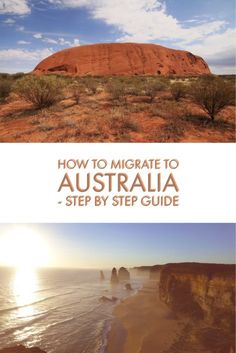 two pictures with the words how to migrate to australia step by step guide on them