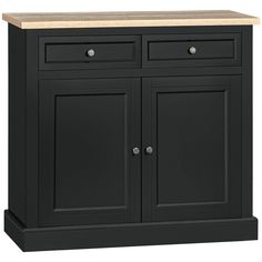 a black cabinet with two doors and one drawer on the bottom, is shown in front of a white background