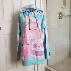 Dollskill X Squishmallow Hoodie (Rare) Livin In Squishville Oversized Hoodie Sky Blue Hoodie With White Clouds All Over And Three Pink Squishmallows On The Front. Very Warm And Soft. Absolutely Precious But I Never Wear And I Need To Downsize My Collection Excellent Condition Size M Sky Blue Hoodie, White Clouds, Oversized Hoodie, Blue Hoodie, Oversize Hoodie, Casual Hoodie, My Collection, Dolls Kill, Sky Blue