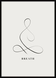 a black and white photo with the word breath written in cursive writing on it