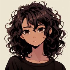 Short Fluffy Hair, Anime Curly Hair, Short Hair Drawing, Curly Hair Cartoon, Hair Pfp, Basket Anime, Shuumatsu No Valkyrie, Galaxy Hair, Curly Hair Drawing