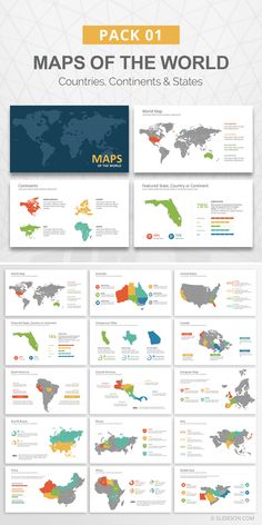 the world's most famous maps are shown in this info sheet, with different colors and sizes