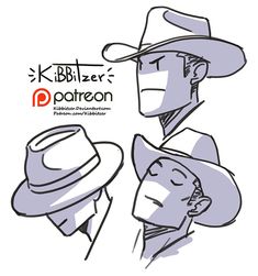 two men in hats are facing each other with the words k blister patreon on them