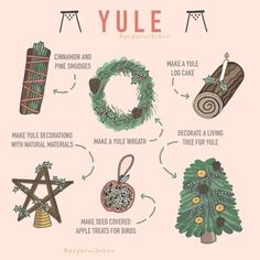 Yule / Yuletide Altar decorations, correspondences & crafts Wicca Holidays, Yule Traditions, Yule Celebration, Wiccan Sabbats, Ghost Ghost, Magia Das Ervas, Witch Diy, Wiccan Witch, Eclectic Witch