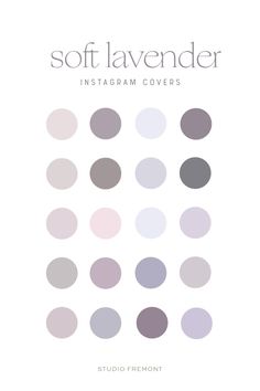 the cover of soft lavender instagram covers, with different colors and sizes on it