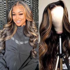 PRICES MAY VARY. 【Highlight Lace Front Wig Human Hair Material】: 100% Unprocessed Brazilian Virgin Human Hair, Soft and Silky, Smooth and Healthy. No Smell, Minimum Shedding, Tangle Free. Can Be Dyed, Curled and Restyled As You Like. 【Ombre Lace Front Wig Human Hair Details】: Hightlight Ombre 1B/30 Colored Lace Front Wigs for Women Pre Plucked with Baby Hair and Natural Hairline, 13x6 Transparent Lace Match All Skin Color Perfectly. 【Highlight Body Wave Lace Front Wig Human Hair Cap Size】: Avera 360 Lace Frontal Wig Ombre, Brown Highlights Lace Wig, Highlight Lace Front Wig, Black Hair 90s, Ombre Lace Front Wig, Light Brown Balayage, Ombre Lace Front, Ombre Highlights, Ombre Lace