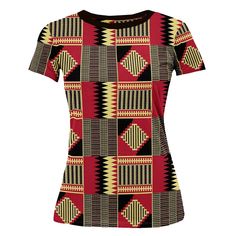 This new Kente Print Women T-shirt features a relaxed fit for Women. T-shirt is durable, breathable and soft. Product Features Please Compare your Measurements To our Size Chart This T-shirt is Designed for fashionable women. Made from 5.47 Oz. 100% polyester. Double-needle hemmed sleeves and bottom. Vivid print that will never fade after washing Soft, lightweight and quick drying. Delivery Time This item will be processed within 3-7 business days (Excluding Weekends and Holidays). Once products Kente Print, African Mud Cloth, African Inspired, Women T Shirts, Bottom Clothes, New T, Women T Shirt, African Print, Cool T Shirts