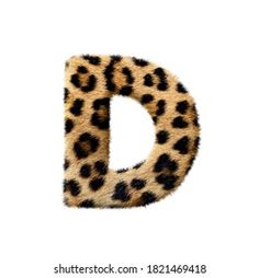 the letter d is made up of an animal print