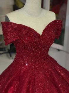 Off shoulder Dress Off shoulder Red Dress Red Glitter | Etsy Moon Quince, Lobola Dress, Off Shoulder Red Dress, Red Ballgown, Red Glitter Dress, Prom Things, Burgundy Quinceanera Dresses, Silver Sparkly Dress, Quince Stuff