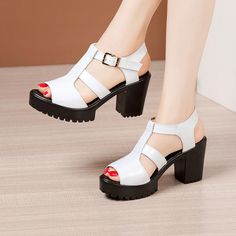 Shipping: Worldwide Express Shipping AvailableDelivery time: 7-15Days Fast ShippingReturns: Fast refund, 100% Money Back Guarantee. Shoes 2022 Summer, Summer Leather Sandals, Block High Heels, Shoes 2022, High Heels Sandals, Summer Elegant, Patent Leather Shoes, Leather Sandals Women, Sandals Women