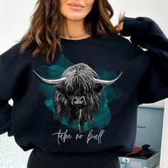 Excited to share the latest addition to my #etsy shop: Take No Bull Highland Cow Western Sweatshirt,Highland Cow Tshirt, Farm Sweatshirt, Sweater for Farm, Animal Lover Sweatshirt, Trendy, Unisex #westerncowboy #pullover #highlandcowtshirt #farmsweatshirt #sweaterforfarm #trendy #unisex https://etsy.me/3yJrsJ1 Farm Sweatshirt, Cow Tshirt, Sweatshirt Trendy, Lover Sweatshirt, Farm Animal, Highland Cow, Printed Sweatshirts