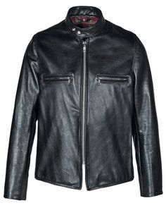 Men's Vintaged Steerhide Cafe Racer Jacket Cafe Racer Leather Jacket For Motorcycling, Classic Black Selvedge Outerwear, Racer Leather Jacket, Cafe Racer Leather Jacket, Racer Motorcycle, Cafe Racer Jacket, Racer Jacket, Cafe Racer Motorcycle, Mens Black Leather