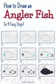 how to draw an angler fish in 9 easy steps