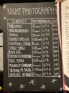 Bullet journal photography creative journaling Night Time Photography Settings, Moon Photography Settings Canon, Nighttime Photography Settings, Film Night Photography, Night Time Camera Settings, Beginning Photography Ideas, Night Camera Settings, Christmas Light Photography Settings, Landscape Photography Settings