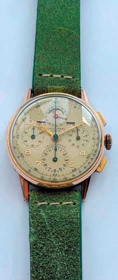 Retro Watches For Men, Mens Vintage Watches, Vintage Mens Watch, Watch Aesthetic Vintage, Vintage Men’s Watches, Vintage Watches Antique, Cool Watches For Men, Gold Retro Watches With Chronometer, Vintage Gold Chronograph Watch