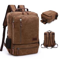 The perfect blend of vintage aesthetics and modern functionality with our Vintage Canvas Travel Backpack. Designed for the adventurous spirit, this backpack is offered in a palette of six versatile colors: black, coffee, khaki, blue, red, and army green, making it a suitable choice for any style preference. Dimensions & Material: Size: The backpack measures approximately 13 inches long, 4.7 inches wide, and 16.5 inches high. Main Material: Crafted from durable canvas, this backpack is built to withstand the rigors of daily use while maintaining a classic, rugged look. Lining Material: Lined with polyester, it ensures the longevity and safety of the contents inside. Color Options: Black: Sleek and timeless, perfect for both casual and professional settings. Coffee: A deep, rich brown that o