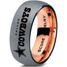 Silver Tungsten Ring with Domed Edge Brushed Finish 8mm Tungsten Wedding Band Dallas Cowboys Ring Cowboys Ring Dallas Cowboys Jewelry, Dallas Cowboys Rings, Football Rings, Baseball Ring, Cowboy Jewelry, Basketball Ring, Black Tungsten Rings, Tungsten Carbide Wedding Bands, Tungsten Wedding Band