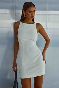 - Mini length - High, round neckline - Bust darts and side seams to shape the waist Graduation Dress University, Graduation Fits, Wimbledon 2024, Graduation Board, Graduation Outfit College, Grad Outfits, White Dresses Graduation