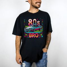 Retro 80s Bro T-Shirt - Product of the 80s, This design is printed on the unisex Comfort Colors 1717, made of 100% Ring spun Cotton. These shirts are garment-dyed, which brings extra coziness and a more relaxed fit. They are highly durable with durable stitching throughout.  Please note that prices vary with size and color. I've done my best to represent our colors faithfully, but please remember that due to different screen and device settings, there's always the chance that the shirt color will look a little different in person! SIZING: Shirts are pre-shrunk cotton for size retention. Please check the size chart for accurate measurements for all sizes! One easy way to determine the best size is to take your favorite tee, lay it flat and measure it, and then go with the size that's the cl 80s Tees, 80s Shirts, 80s Vintage, Baby Shirts, The 80s, Printed Tees, Shirt Color, Comfort Colors, Spun Cotton