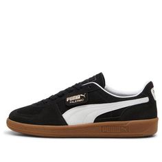 PUMA Palermo 'Black White Gum' 396463-10 Puma Collection, Puma Palermo, Black Puma, Black Gums, Shoe Inspo, Vintage Roses, Palermo, Gum, Black White