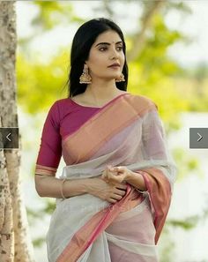 Kerala Saree Blouse Designs, Indian Ethnic Fashion, Keep Me Stylish, Cotton Saree Blouse Designs, Sarees For Girls, Design Saree, Look Office, Saree Embroidery Design