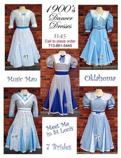 Annie Play, Oklahoma Musical, Music Man Costumes, Storybook Character Costumes, Meet Me In St Louis, Pioneer Clothing, Mary Poppins Costume, Musical Costumes, Drama Education