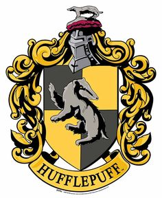 the hogwarts crest is shown in black and yellow