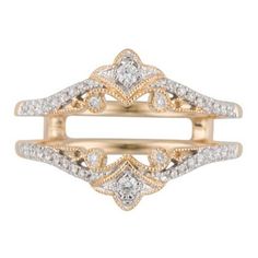 two tone gold and white diamond ring