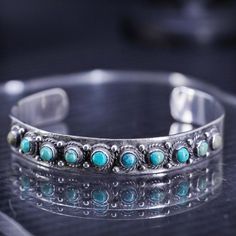 6.75", Native American southwestern Navajo sterling silver 925 handmade cuff, bracelet with turquoise, stamped 925 silver Savannah Ga, Cuff Bracelet, Silver 925, Nativity, Native American, Cuff Bracelets, 925 Silver, Beauty Book, Jewelry Bracelets