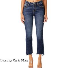 Trendy Cropped Leg Jeans In Dark Wash, Trendy Cropped Jeans In Dark Wash, Trendy Dark Wash Cropped Jeans With Frayed Hem, Trendy Dark Wash Cropped Leg Flare Jeans, Trendy Dark Wash Cropped Flare Jeans, Chic Dark Wash Mid-rise Cropped Jeans, Chic Mid-rise Dark Wash Cropped Jeans, Trendy Dark Wash Mid-rise Cropped Jeans, Trendy Dark Wash Mid-rise Bottoms