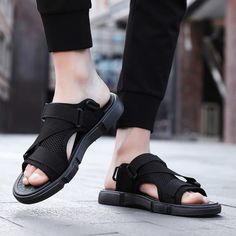 Color: Other,Black Closure Type: Velcro Feature: Slip Resistant,Two-ways Size: US 10.5,US 8,US 9,US 10,US 11,US 7.5,US 8.5,US 6.5 Shoes Type: Outdoor Sandals,Beach Sandals Toe Type: Opened Upper Material: Mesh,Cloth Outsole Material: Rubber Black Non-slip Sport Sandals For Summer, Black Non-slip Sandals For Vacation, Casual Breathable Sandals For Vacation, Casual Black Breathable Sandals, Black Casual Sandals For Vacation, Casual Black Sandals For Vacation, Black Breathable Open Toe Sport Sandals, Black Open Toe Breathable Sport Sandals, Black Non-slip Sport Sandals For Vacation