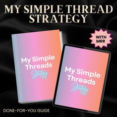 two book covers that say, my simple threads with mrr and don't for you guide