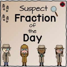 an image of a cartoon character with the words subject fraction of the day on it